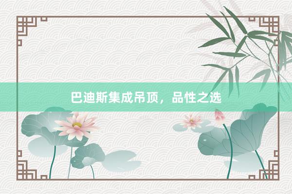 巴迪斯集成吊顶，品性之选